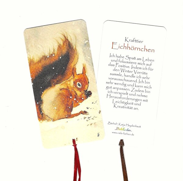 Lesezeichen Krafttier Eichhörnchen "Bärbel"