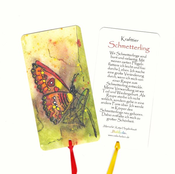 Lesezeichen Krafttier Schmetterling "Manulea"