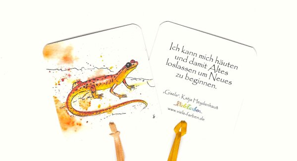 Lesezeichen Krafttier Salamander "Gisela"