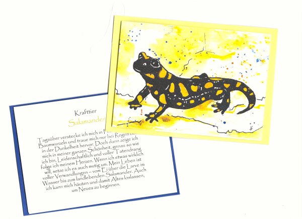 Grußkarte Krafttier Salamander "Alvaro"