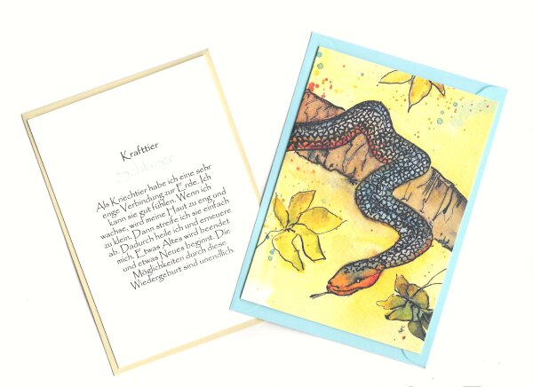 Grußkarte Krafttier Schlange "Soraya"