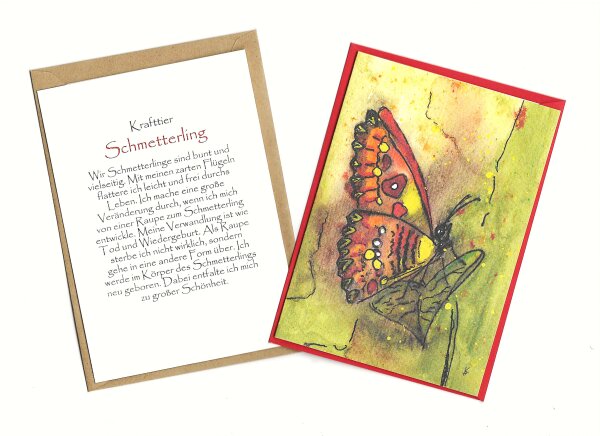 Grußkarte Krafttier Schmetterling "Manuela"