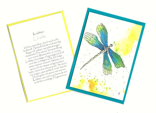 Grußkarte Krafttier Libelle "Olivier"