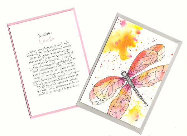 Grußkarte Krafttier Libelle "Paloma"