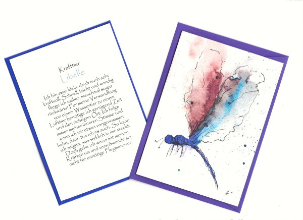 Grußkarte Krafttier Libelle "Gwen"