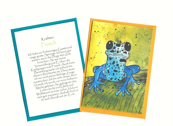 Grußkarte Krafttier Frosch "Ramon"