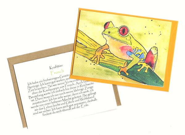 Grußkarte Krafttier Frosch "Winfried"