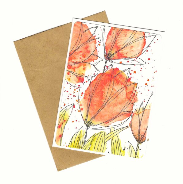 Grußkarte Blüte "Blomma"