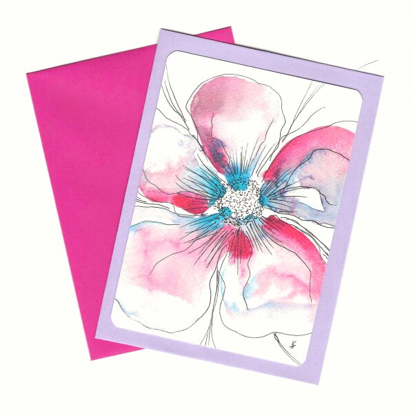 Grußkarte Blüte "Flor"