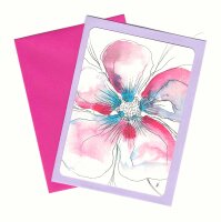 Grußkarte Blüte "Flor"